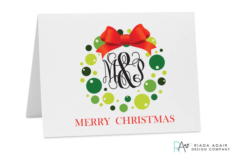 Whimsy Christmas Wreath Notecards
